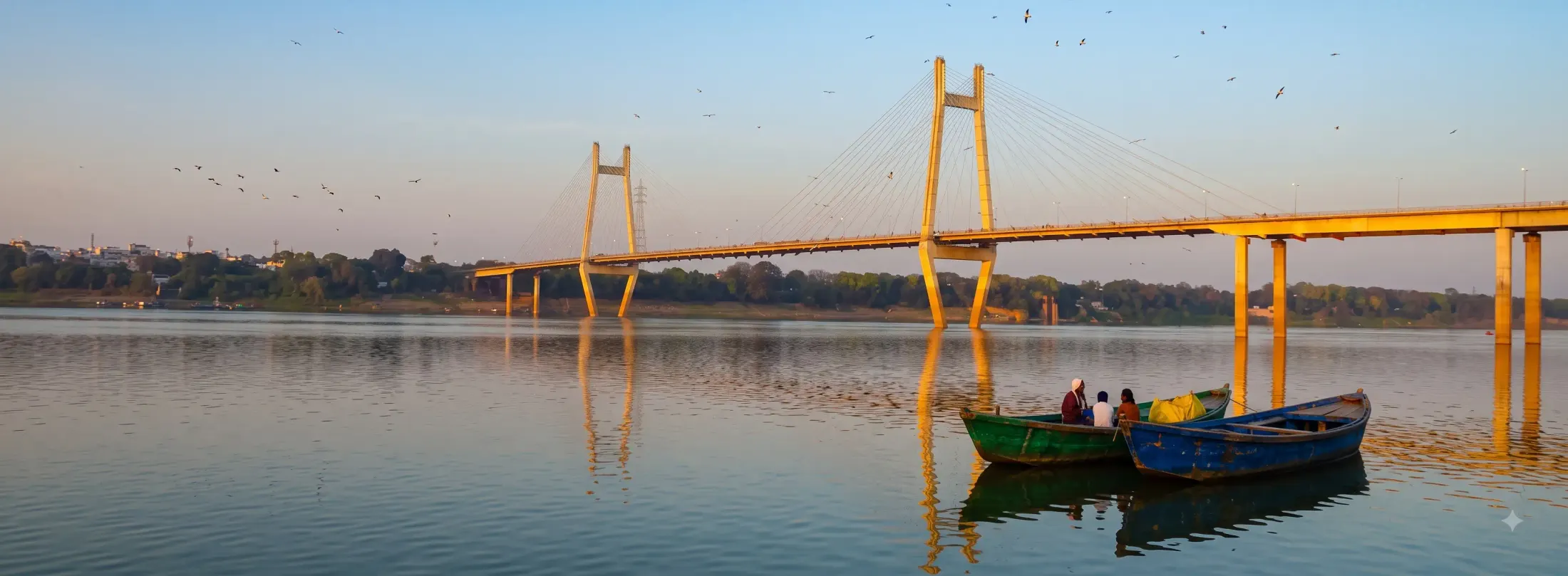 Triveni Sangam, confluence of rivers at Prayagraj